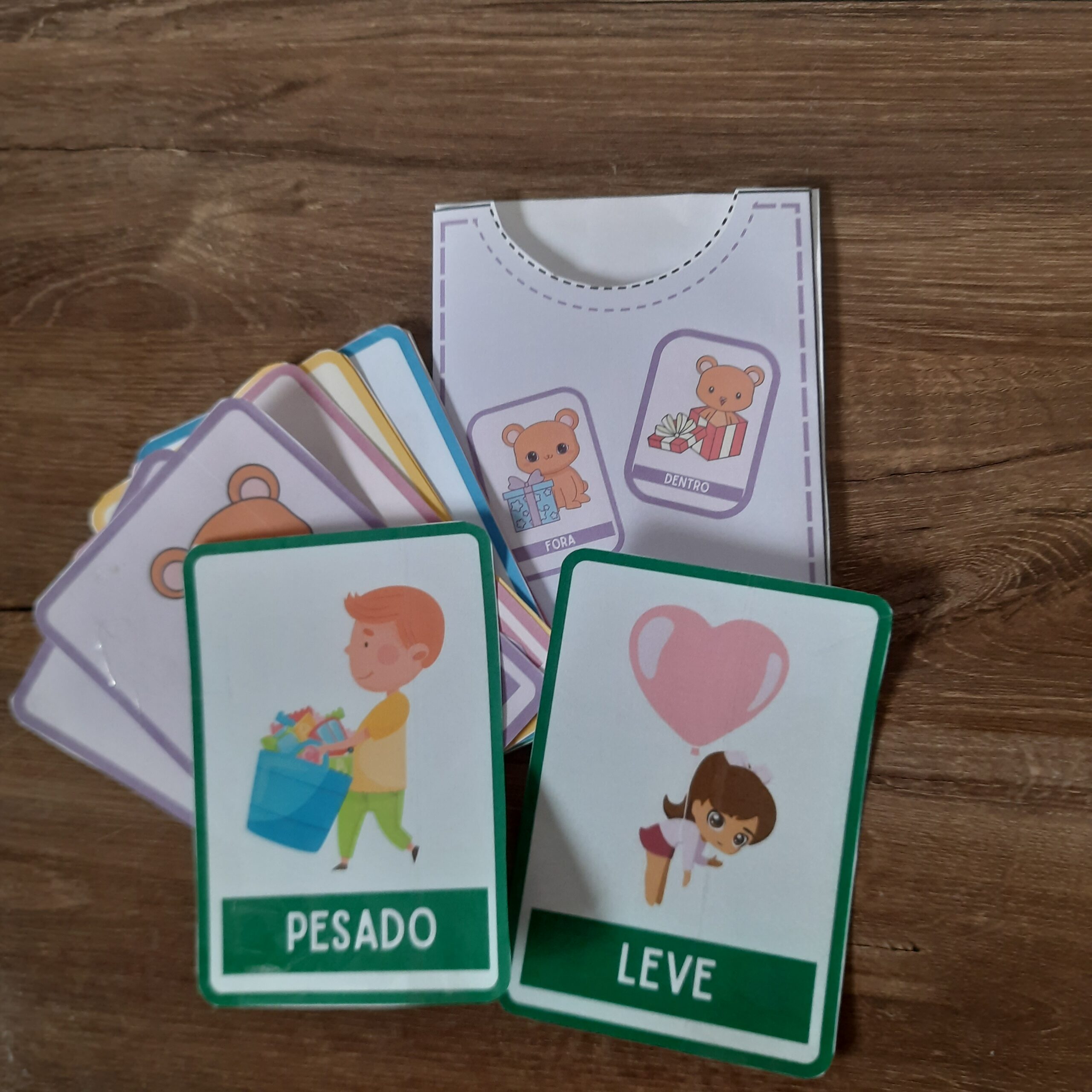 Jogo dos Opostos: cartões de antônimos para Educação Infantil — amostra 2: O que vem no material