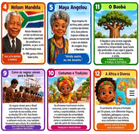 Jogo educativo- Curiosidades africanas — amostra 3: Consciência Negra - Jogo do BAFO sobre as curiosidades da cultura…