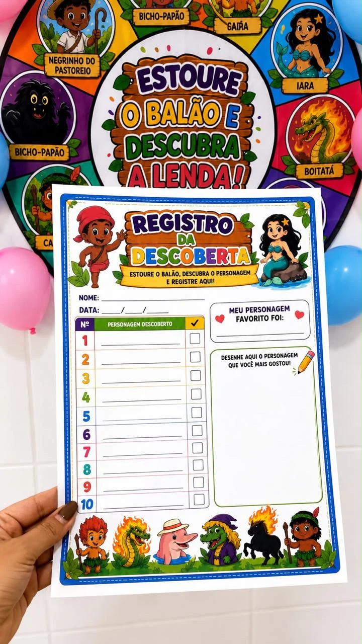JOGO ESTOURE O BALÃO E DESCUBRA A LENDA! — amostra 2: Transforme o estudo do Folclore Brasileiro em uma brincadeira