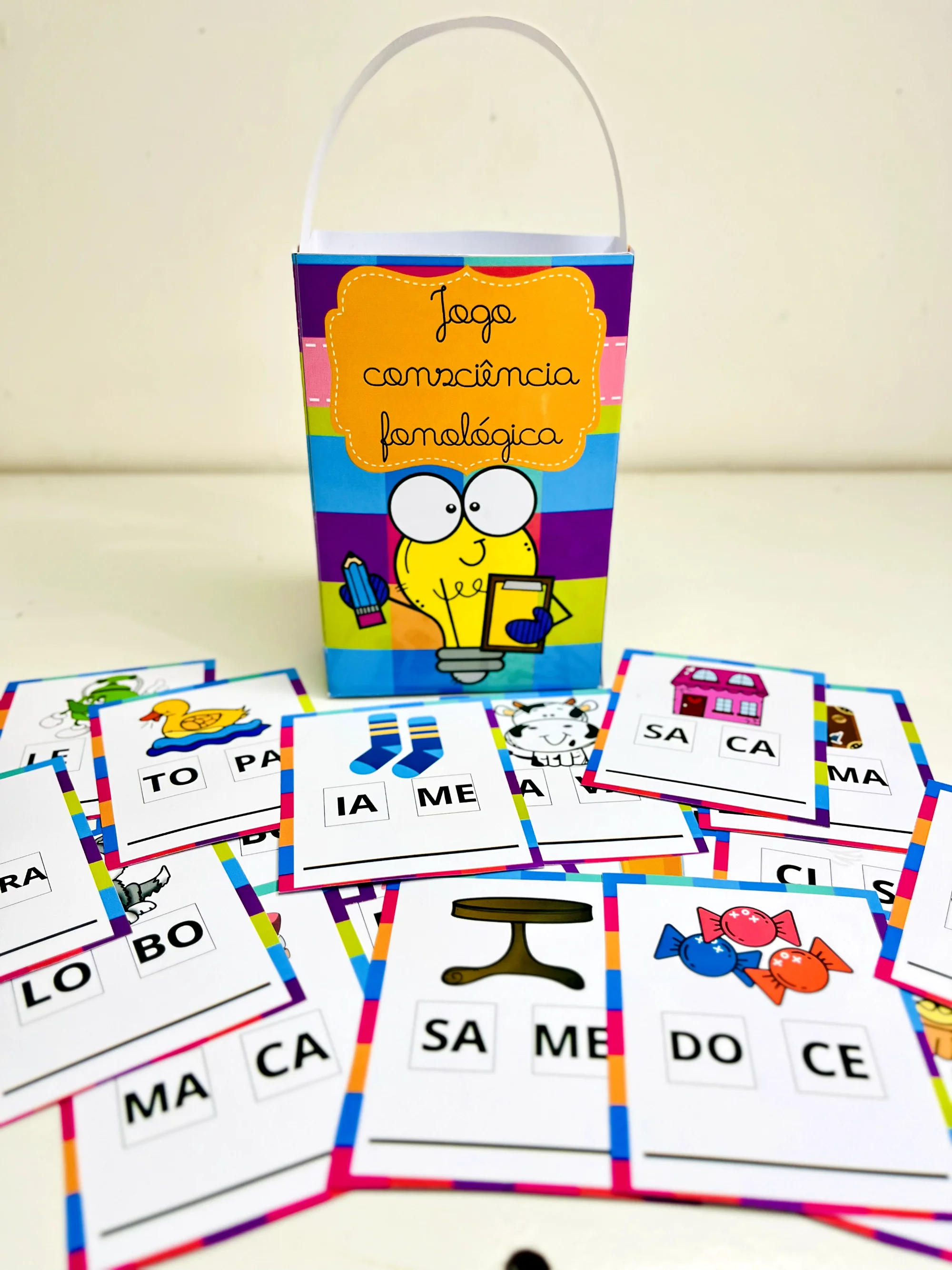 Jogo Forme Palavras e Alfabetize Brincando — amostra 3: Jogo de consciência fonológica: monte palavras com sílabas, em 11…