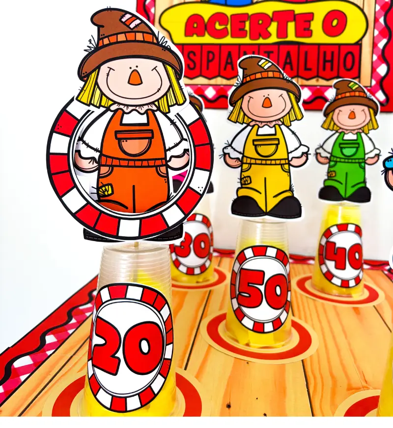 Jogo junino Acerte o Espantalho: brincadeira pedagógica em PDF — Jogos pedagógicos para Educação Infantil: Leve a Festa…