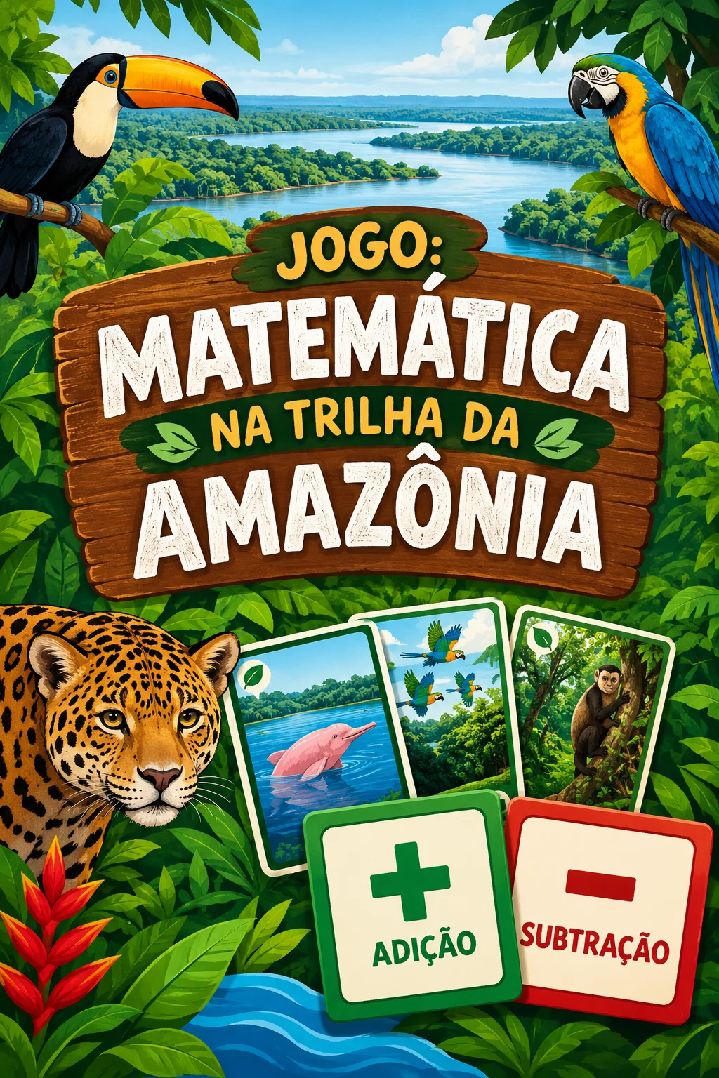 Jogo Matemática na Trilha da Amazônia – Adição e Subtração. — capa do material