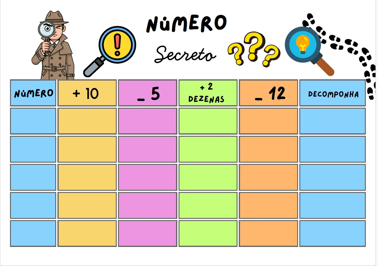 JOGO NÚMERO SECRETO? MATEMATICA ALFABETIZAÇÃO INICIAL — amostra 2: Um jogo pedagógico em PDF, pronto para imprimir , onde…