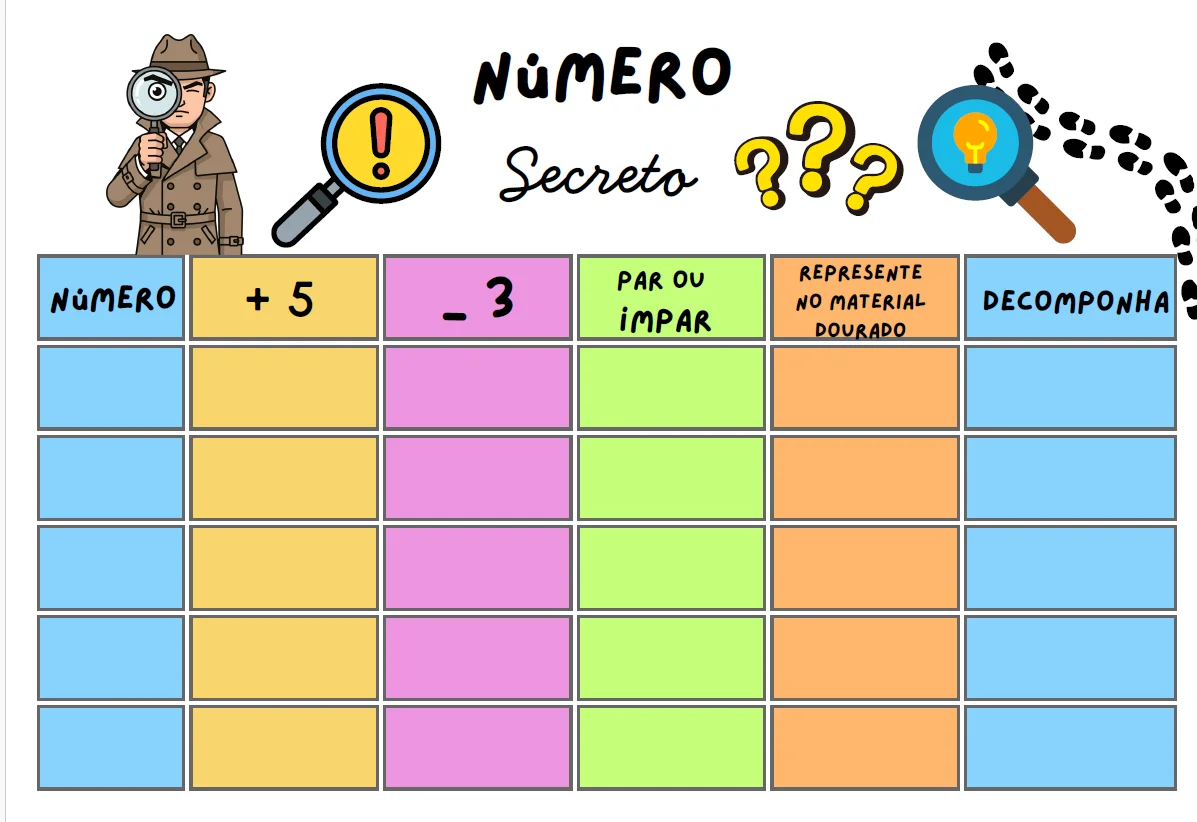 JOGO NÚMERO SECRETO? MATEMATICA ALFABETIZAÇÃO INICIAL — Alfabetização para Educação Infantil: Um jogo pedagógico em PDF,…