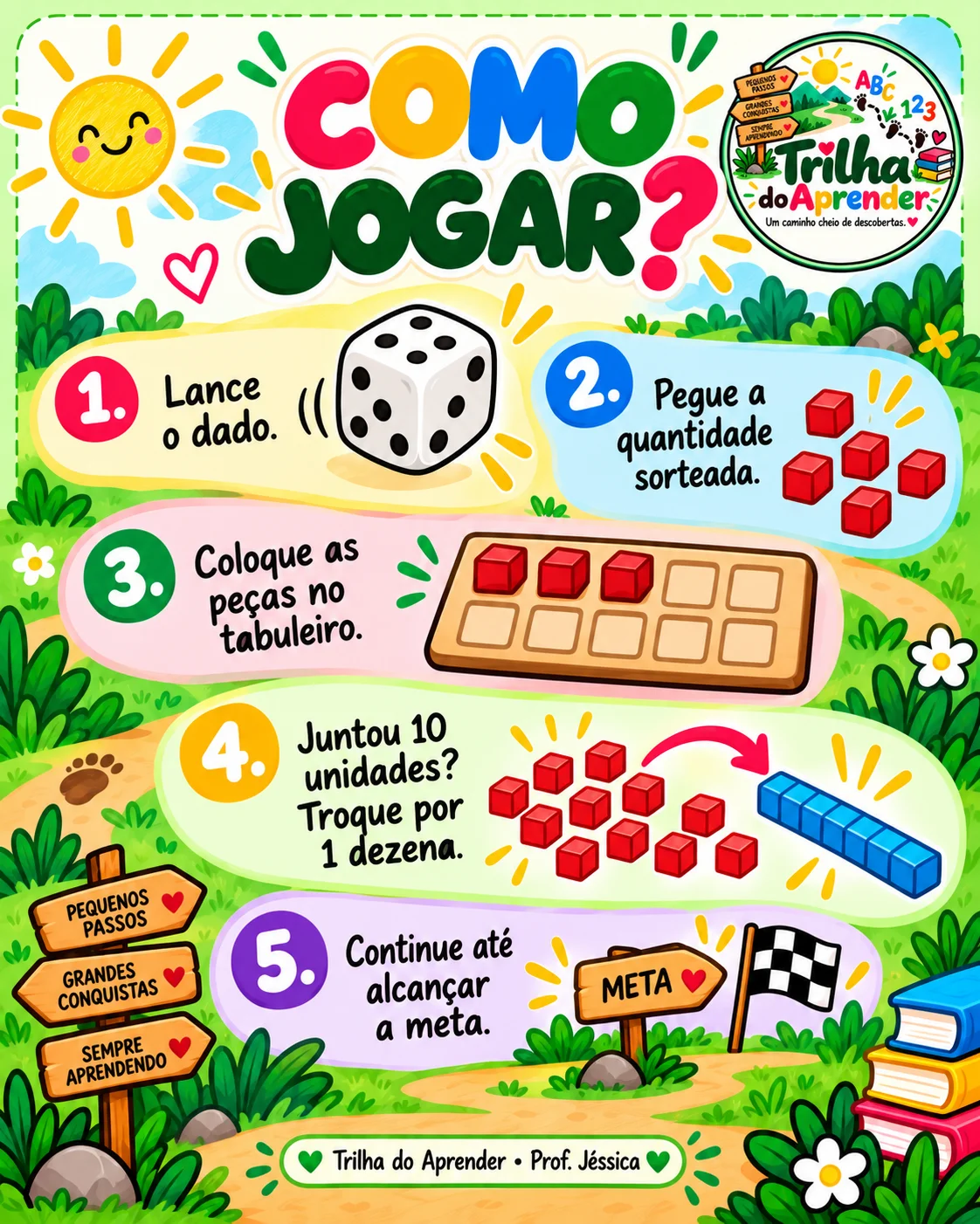 Jogo Nunca Dez – Unidades, Dezenas e Centenas | SND — amostra 2: Jogo Nunca Dez em PDF com tabuleiros, história ilustrada,…