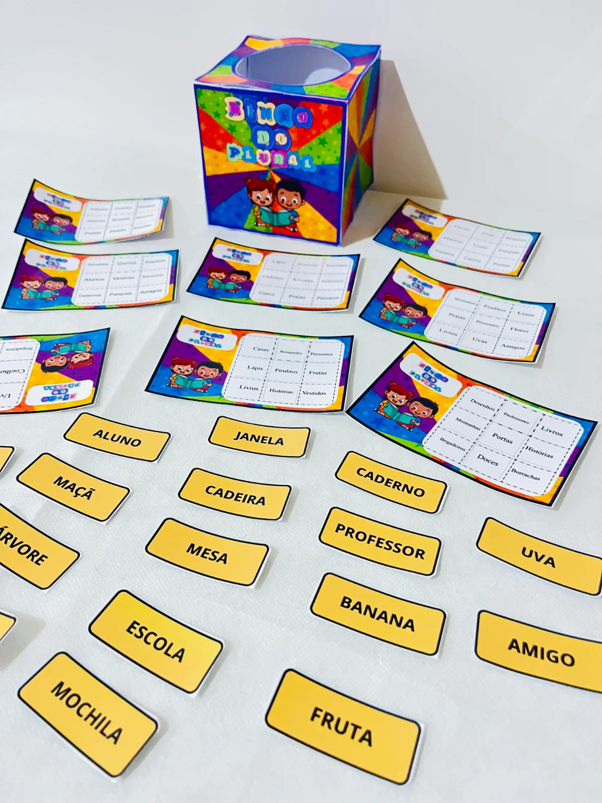 Jogo Pedagógico Bingo do Plural - Língua Portuguesa — amostra 2: recurso pedagógico lúdico que transforma a aprendizagem…