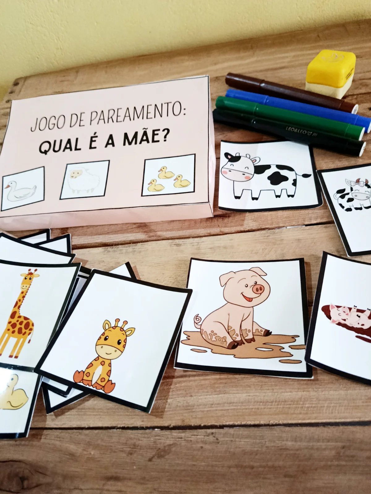 Jogo Pedagógico de Pareamento: Dia das Mães — amostra 1: Tem coisa mais linda do que ver os pequenos descobrindo o vínculo…