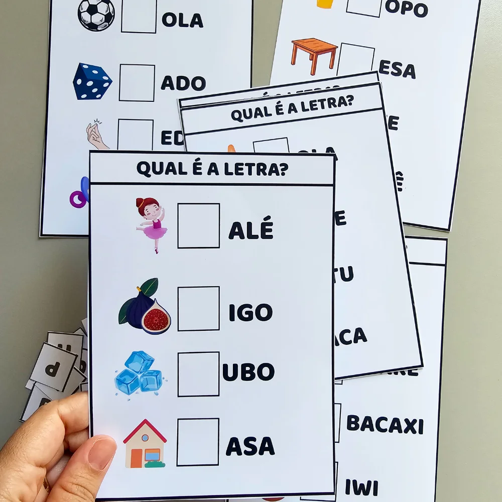 Jogo Pedagógico: Qual é a Letra? — amostra 2: Jogo educativo para aprender letras e palavras