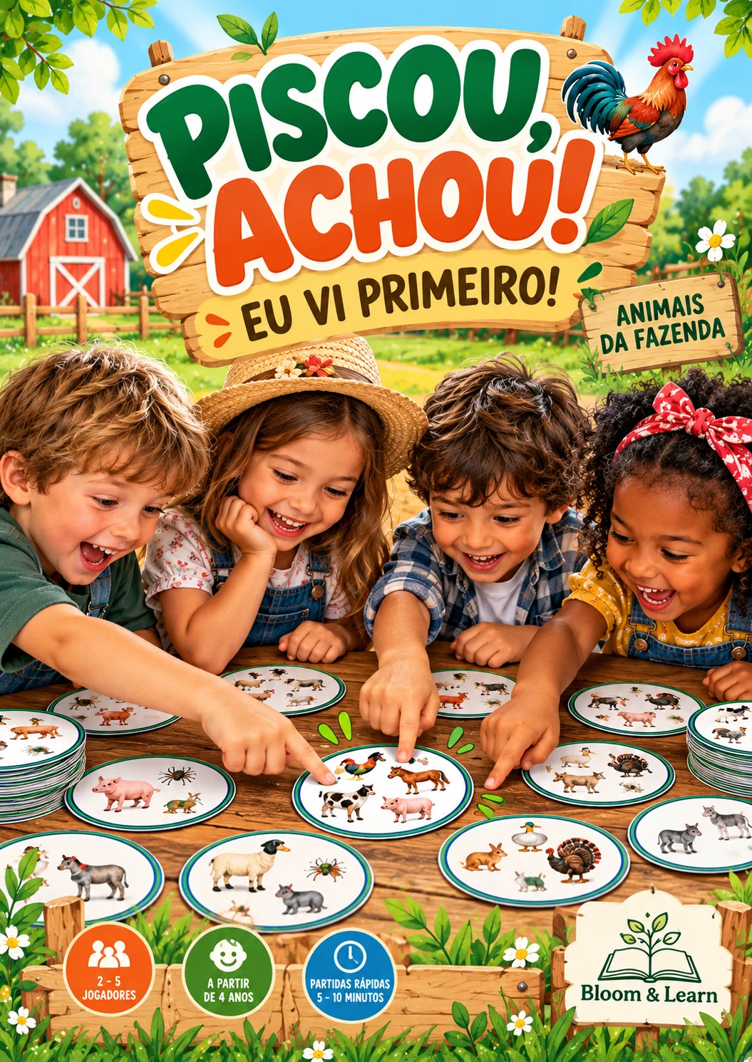 Jogo Piscou, Achou! - Animais da fazenda - Encontre os pares! — amostra 3: 📦 O que está incluído? Jogo Piscou, Achou! - Animais da fazenda - Encontre os pares! — amostra 3: 📦 O que está incluído?