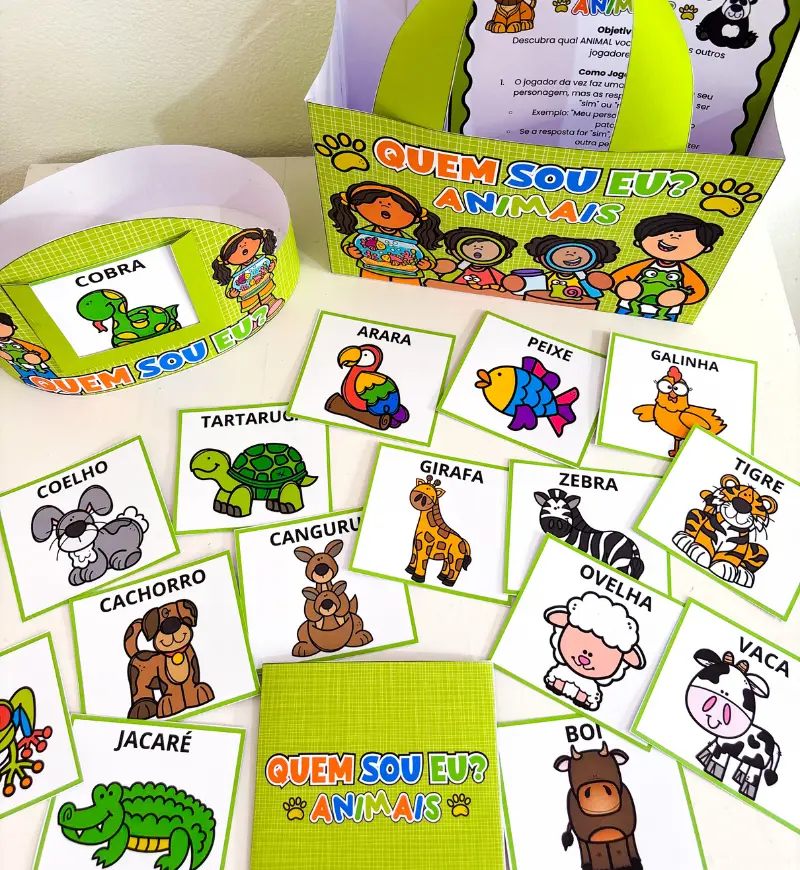Jogo Quem Sou Eu Animais: PDF para Aprender Brincando — amostra 5: Explore as características dos animais com um jogo de…