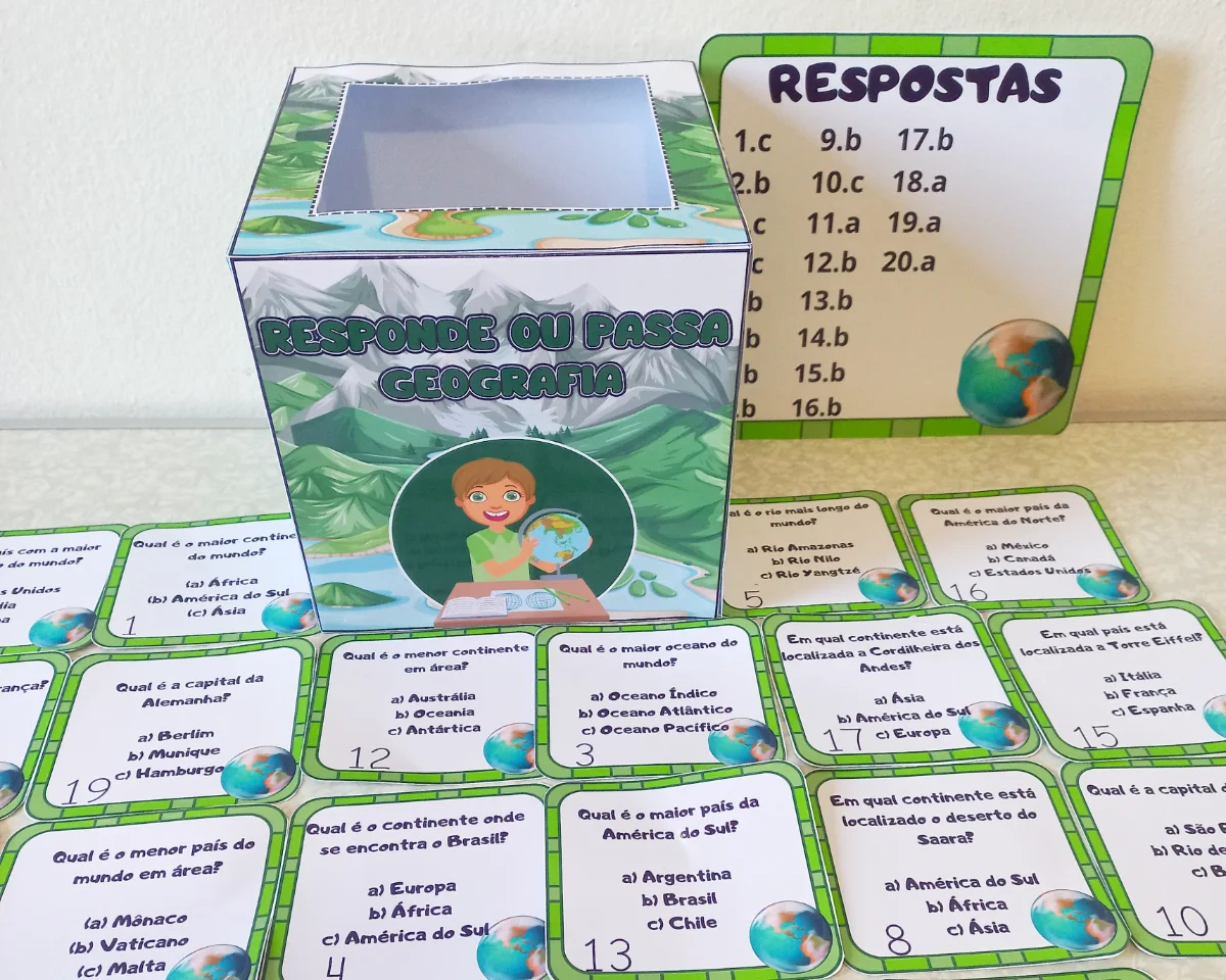 JOGO RESPONDE OU PASSA PERGUNTAS DE GEOGRAFIA — capa do material