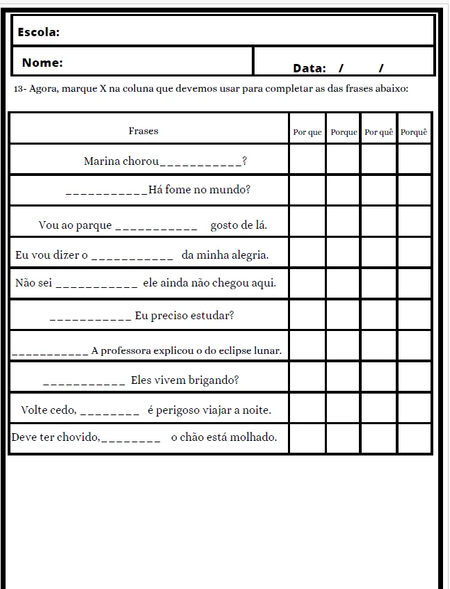 JOGO TRABALHANDO OS PORQUÊS - ALFABETIZAÇÃO — amostra 4: Uma atividade prática e divertida para ajudar os alunos a…