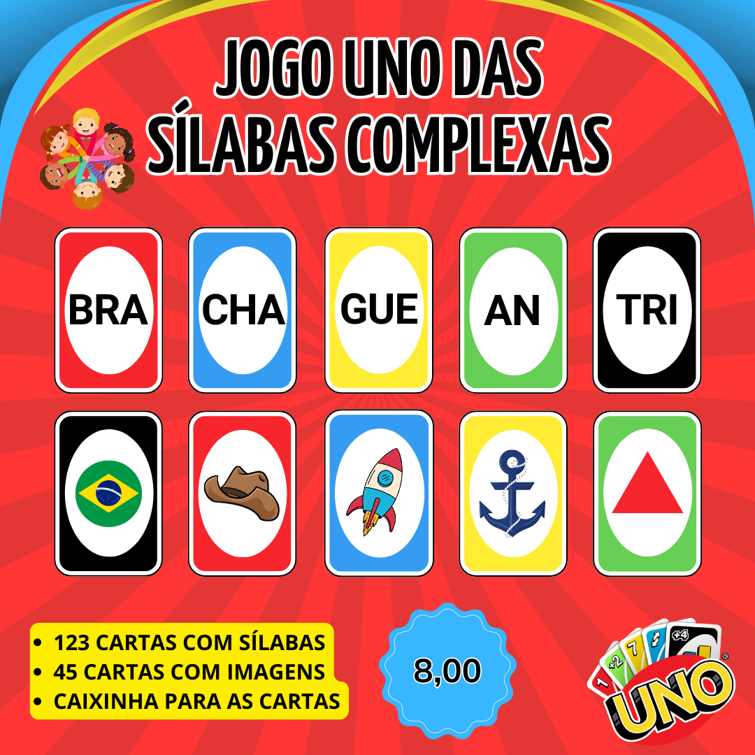 Jogo uno das sílabas complexas – PDF para Imprimir | Alfabetização — capa do material
