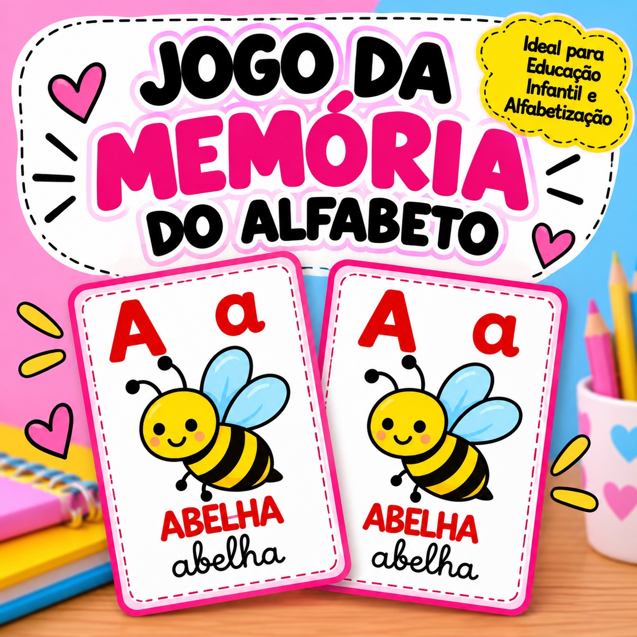 Jogos - Memória do Alfabeto e Baralho do Alfabeto — amostra 1: 📚 Indicado para: