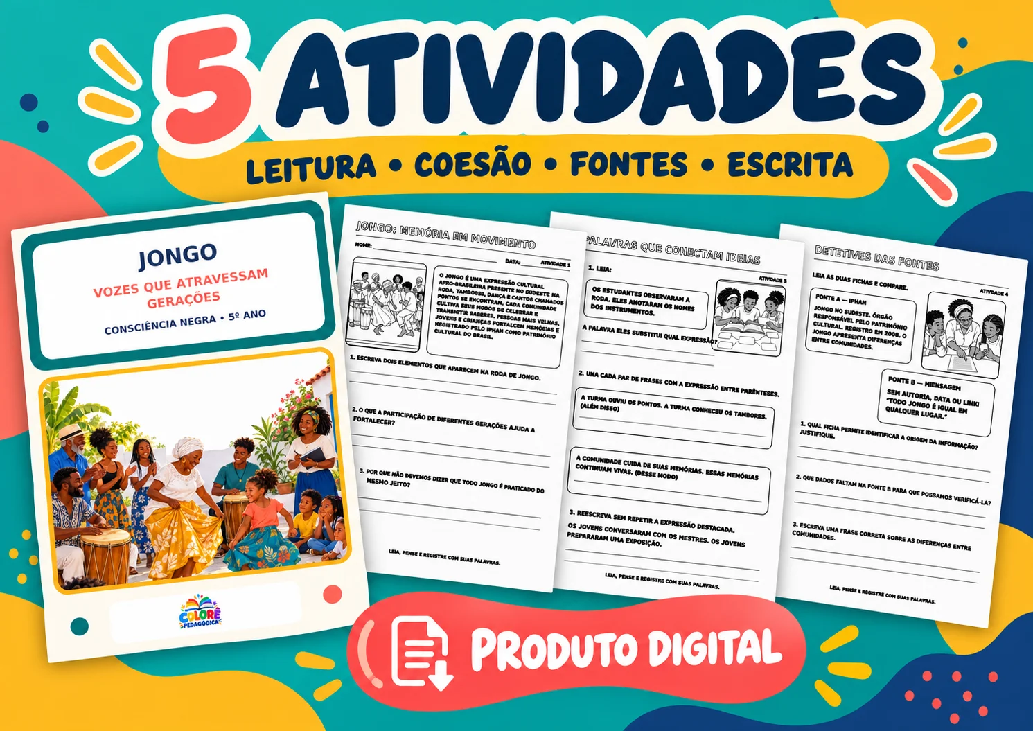 Jongo: Vozes que Atravessam Gerações — Consciência Negra para o 5º Ano — capa do material
