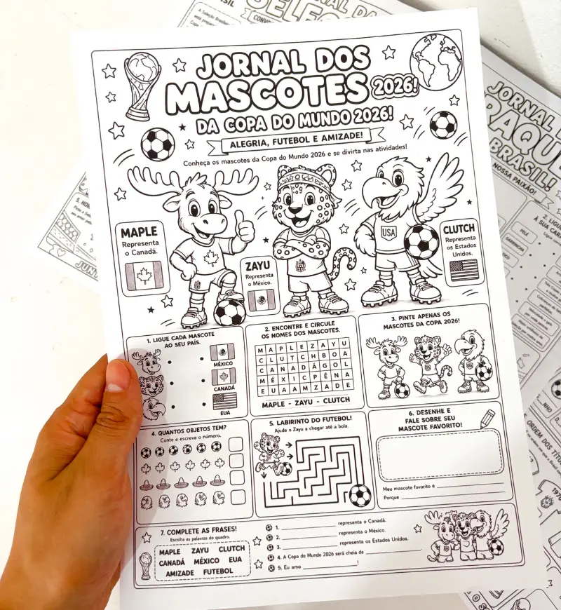 Jornais da Copa 2026: 5 materiais pedagógicos em PDF — Alfabetização para Educação Infantil: Leve o futebol para as aulas…