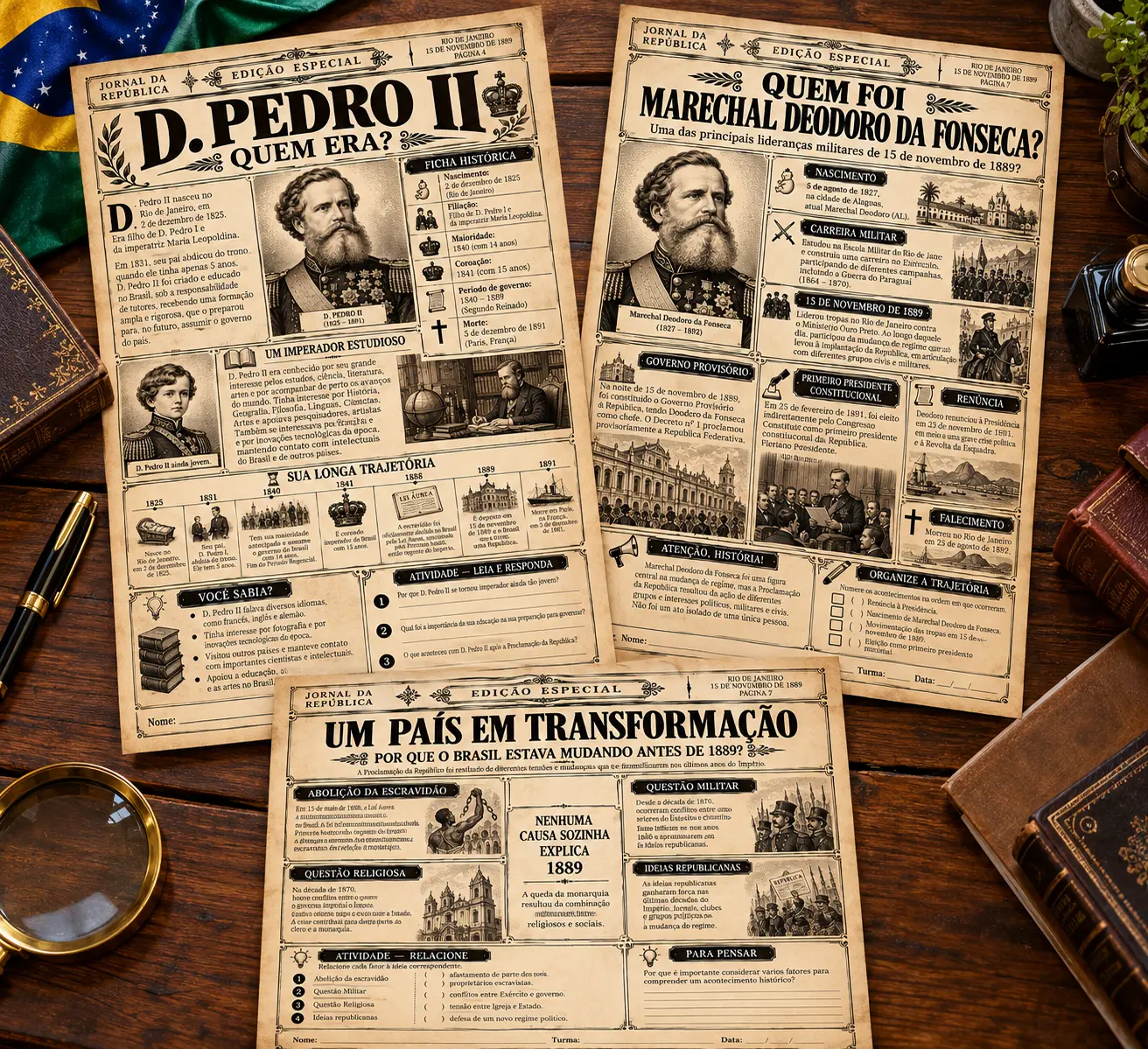 Jornal da República: Uma Viagem pela História do Brasil para imprimir — amostra 1: Jornal da República – Projeto de…