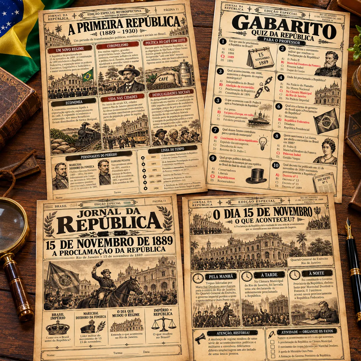 Jornal da República: Uma Viagem pela História do Brasil para imprimir — amostra 2: O que o material aborda?