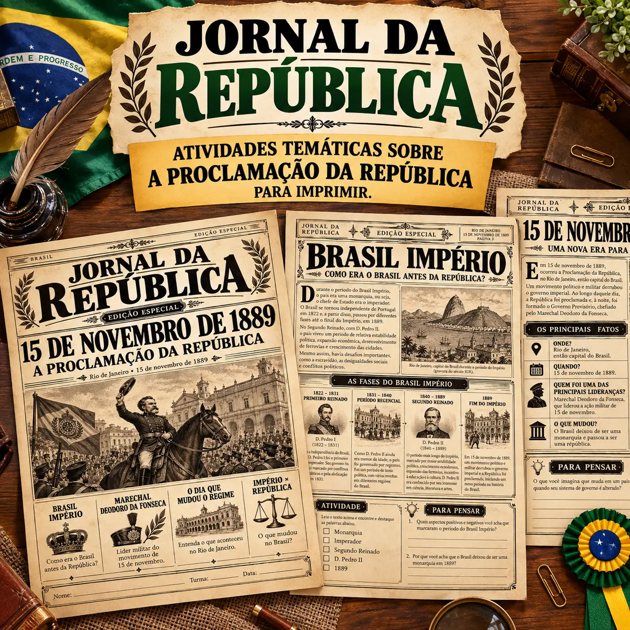 Jornal da República: Uma Viagem pela História do Brasil para imprimir — Português para Todas as séries: Jornal da República…