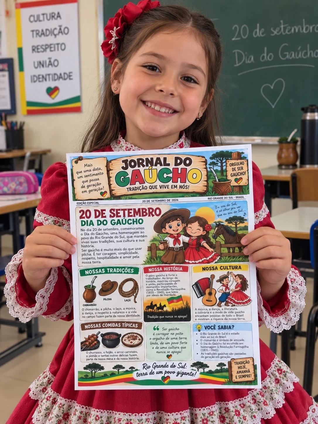 Jornal dia do gaúcho ,pronta para imprimir — Datas comemorativas para Todas as séries: 🐎 JORNAL DIA DO GAÚCHO