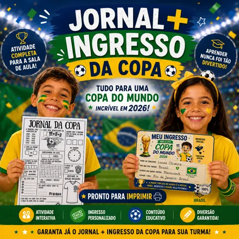 Jornal + ingresso da copa — capa do material