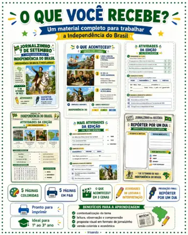 Jornalzinho 7 de Setembro| Colorido + P&B — amostra 1: O Jornalzinho 7 de Setembro– Edição Especial 1822 é um material…