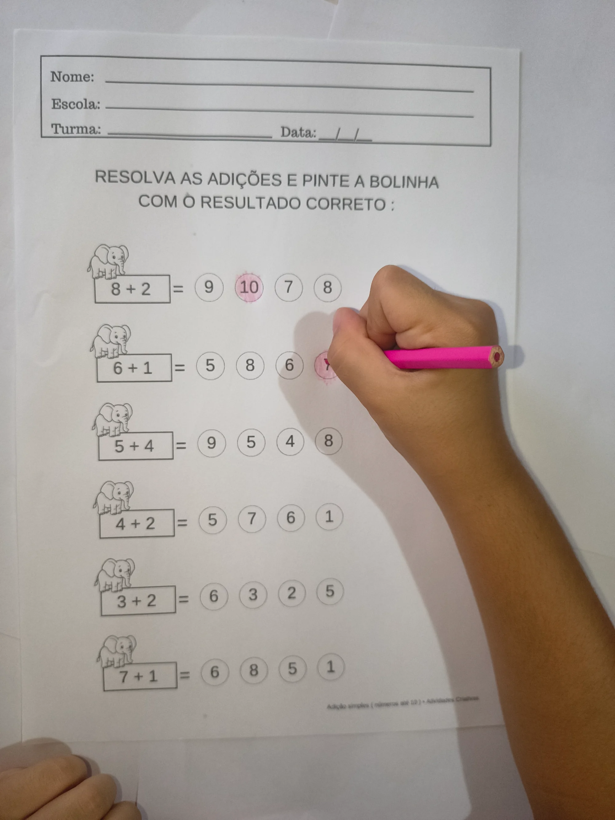 Kit 10 Atividades de Adição Simples – Números até 10 — amostra 1: O material reúne 10 atividades variadas, proporcionando…