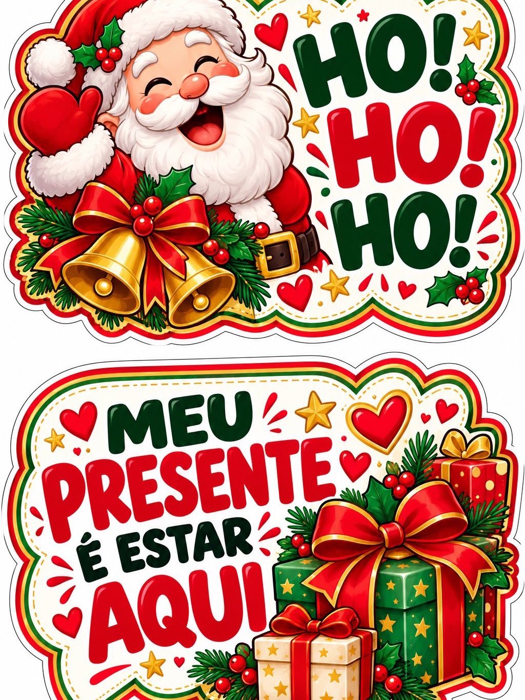 Kit 12 Plaquinhas de Natal para Fotos — PDF para Imprimir — amostra 6: 12 plaquinhas natalinas com frases divertidas e…