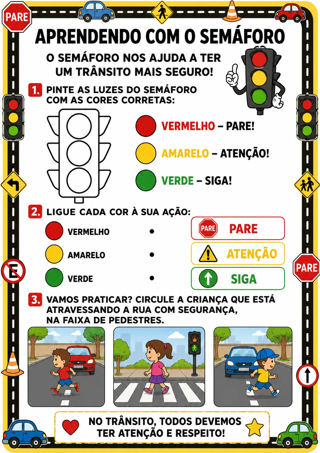 🚦✨ KIT 3 ATIVIDADES EDUCAÇÃO PARA O TRÂNSITO – EDUCAÇÃO INFANTIL ✨🚗 — amostra 1: 🚦✨ KIT EDUCAÇÃO PARA O TRÂNSITO –…