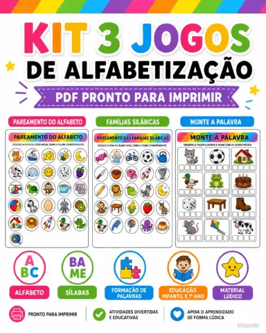 KIT 3 JOGOS DE ALFABETIZAÇÃO – REUTILIZÁVEIS — capa do material