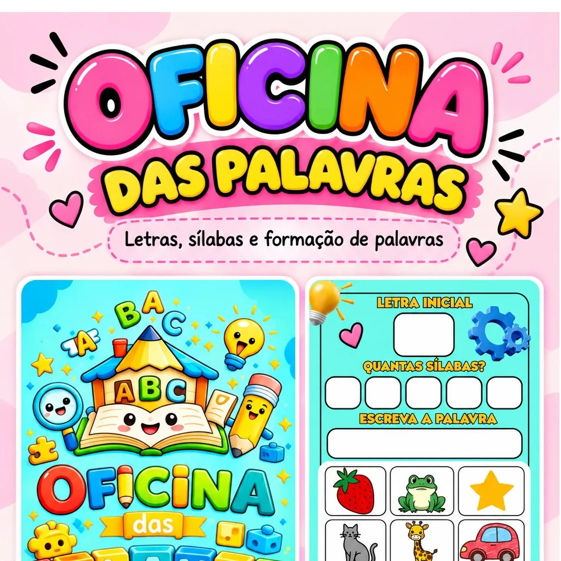 Kit 5 Oficinas para Educação Infantil e Alfabetização | Arquivos PDF — amostra 5: Kit com 5 oficinas pedagógicas para…