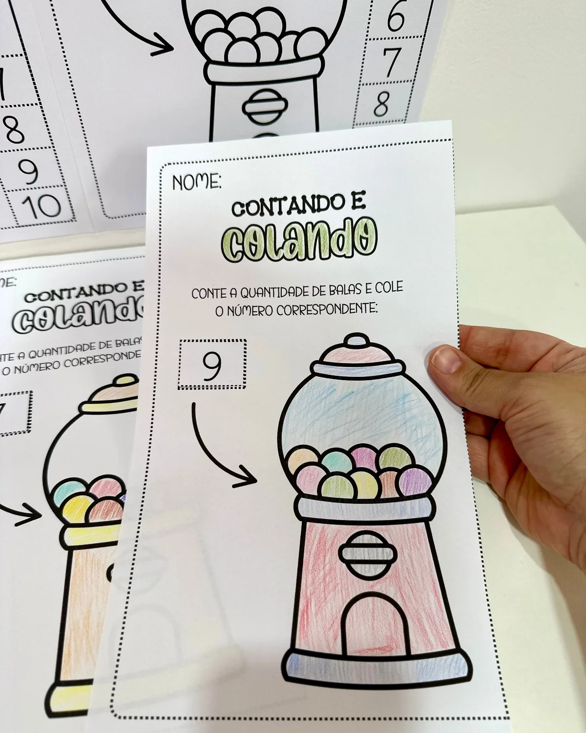 Kit 6 Apostilas Contando e Colando – Números de 0 a 10 | Atividades de Matemática para Educação Infantil em PDF — amostra…