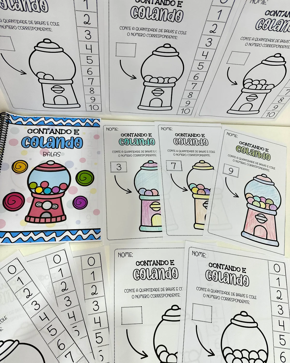 Kit 6 Apostilas Contando e Colando – Números de 0 a 10 | Atividades de Matemática para Educação Infantil em PDF — amostra…