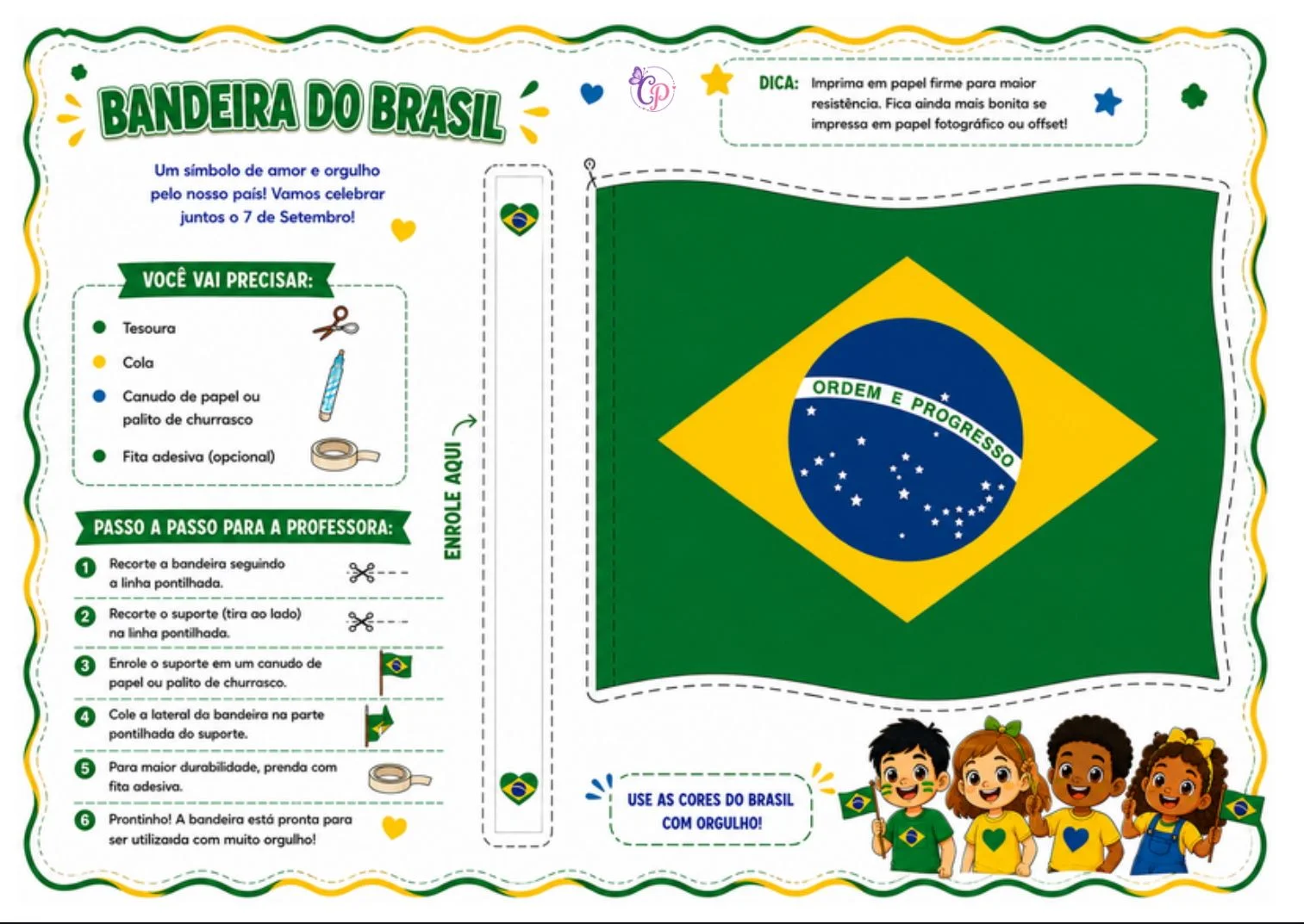 KIT 7 DE SETEMBRO ATIVIDADES + ORNAMENTOS - EDUCAÇÃO INFANTIL — amostra 4: 💚💛 O kit inclui fichas de atividade de…