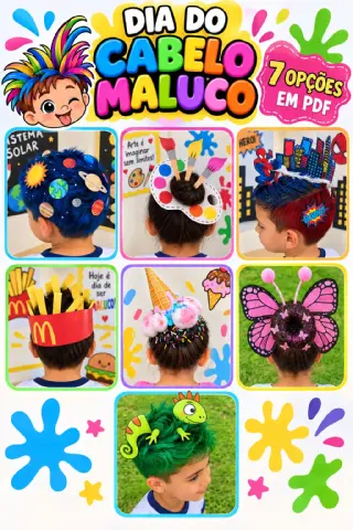 Kit 7 Opções de Cabelo Maluco – Dia do Cabelo Maluco ✂️ — capa do material