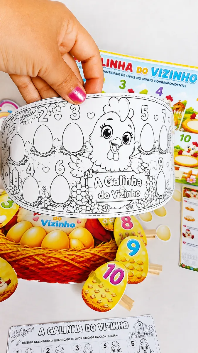 Kit A Galinha Do Vizinho – Contagem E Número de 1 À 10 — amostra 2: 📌 O KIT CONTÉM
