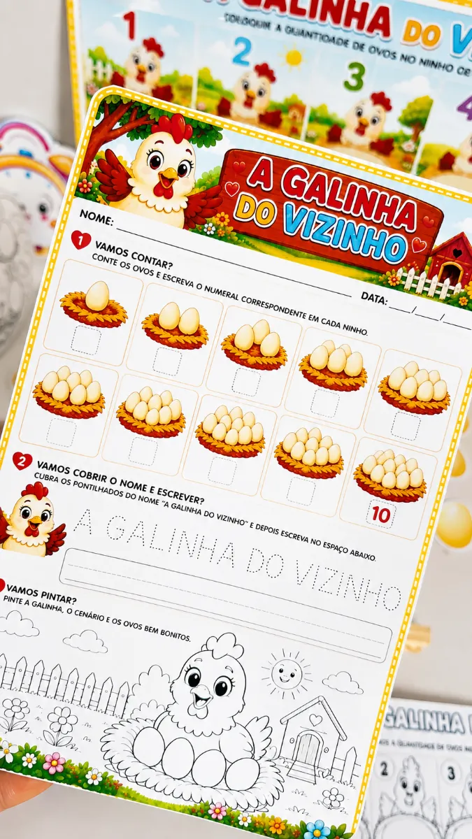 Kit A Galinha Do Vizinho – Contagem E Número de 1 À 10 — amostra 4: ✨ IDEAL PARA