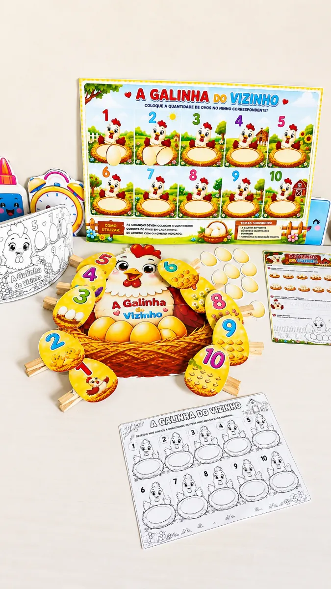 Kit A Galinha Do Vizinho – Contagem E Número de 1 À 10 — amostra 5: ✔ Educação Infantil ✔ Alfabetização matemática ✔…