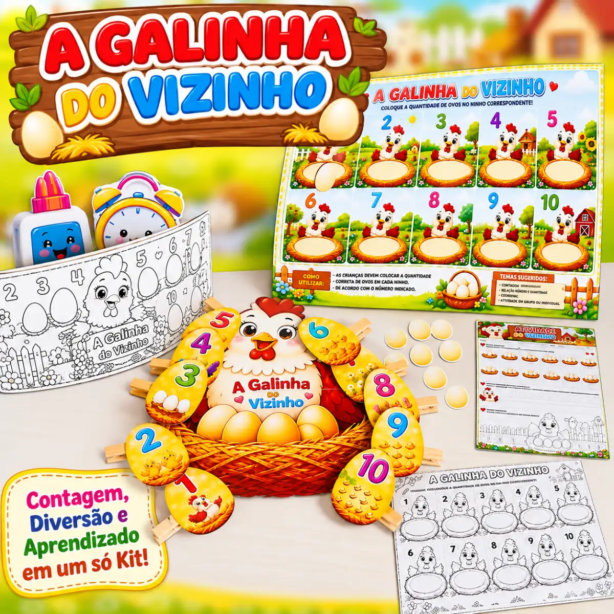 Kit A Galinha Do Vizinho – Contagem E Número de 1 À 10 — Atividades para Educação Infantil: Kit A Galinha do Vizinho para…