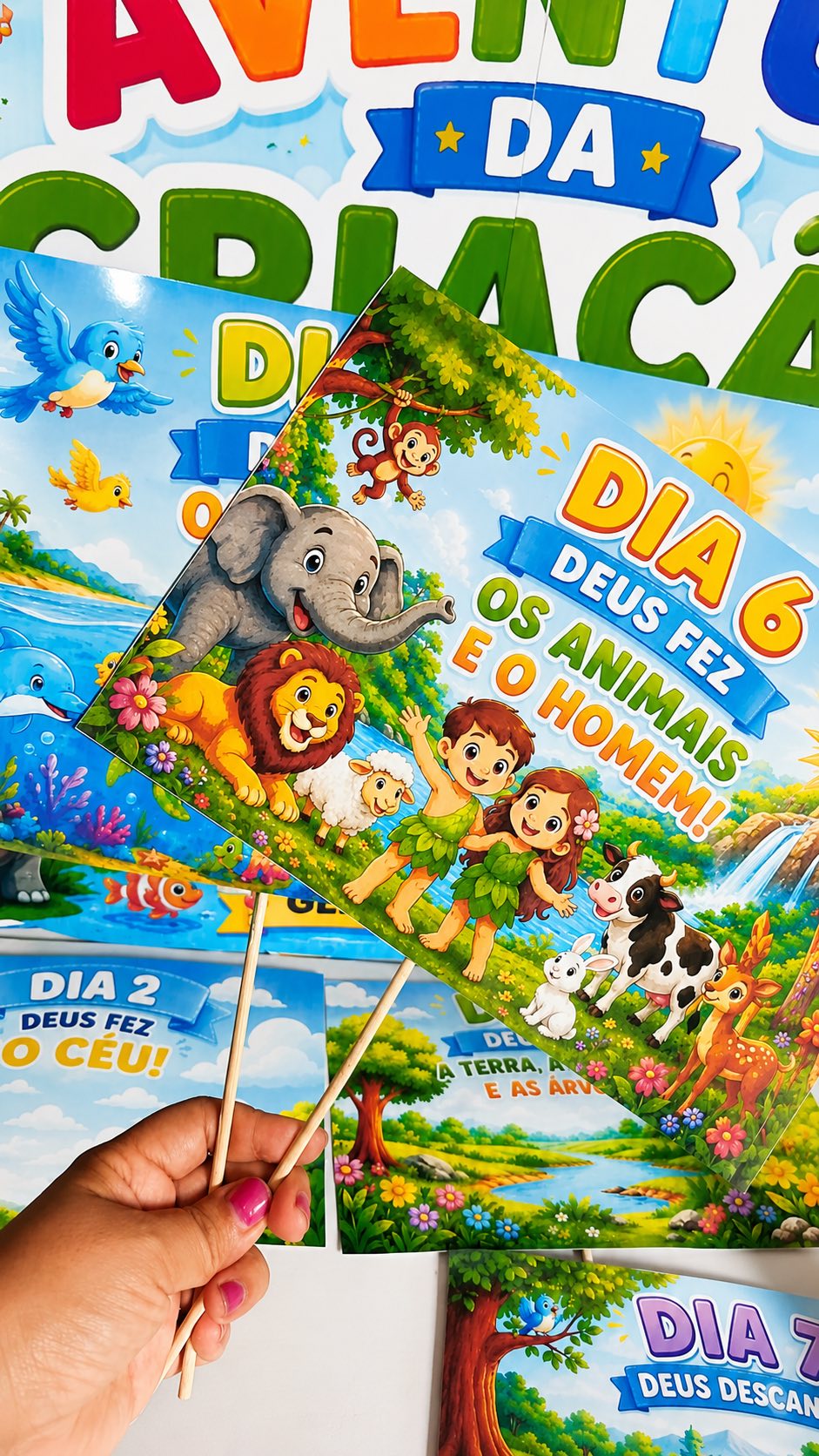 Kit A Grande Aventura da Criação – Bíblico Infantil — amostra 6: Um kit cristão completo e encantador para ensinar às…