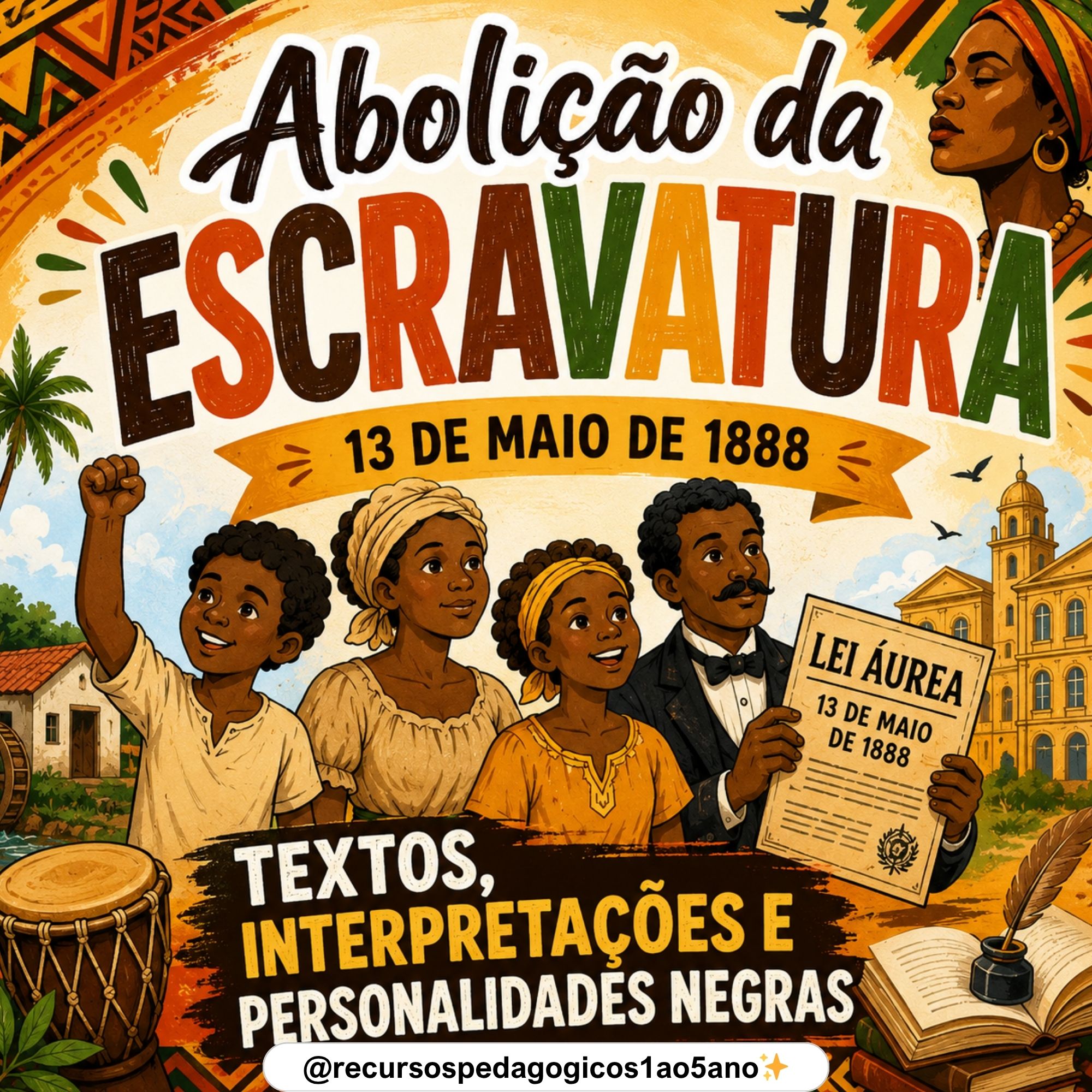 Kit Abolição da Escravatura – Textos, Interpretação e Personalidades Negras | 5º ano — capa do material