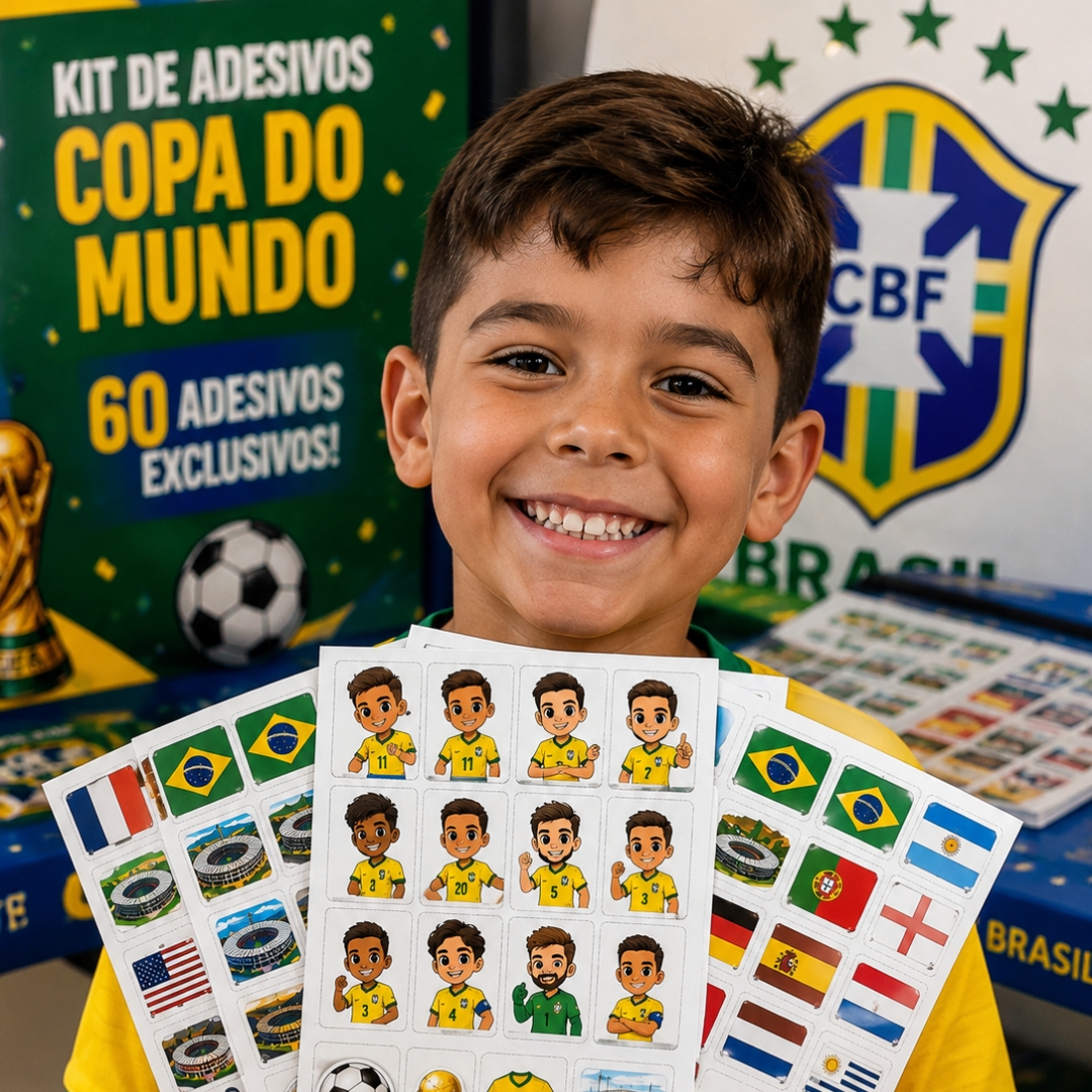 Kit adesivo copa do mundo - 60 adesivos exclusivos – Material Pedagógico — Apostilas para Todas as séries: O kit inclui…