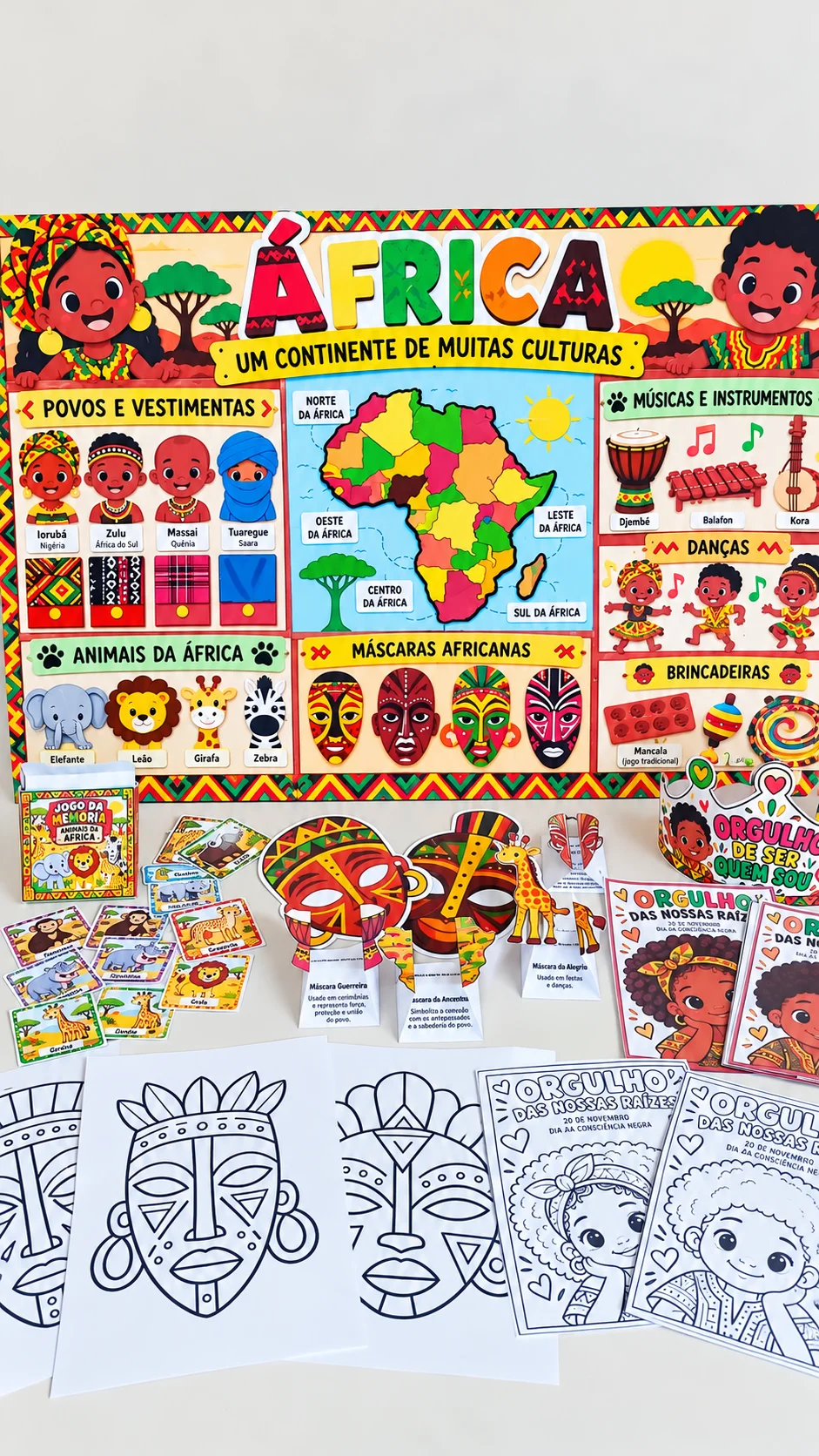 Kit África - Um Continente de Muitas Culturas — amostra 3: 📚 O KIT CONTÉM