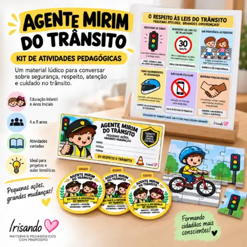 Kit Agente Mirim do Trânsito | Educação Infantil — amostra 1: 🚦 AGENTE MIRIM DO TRÂNSITO — KIT DE ATIVIDADES PEDAGÓGICAS