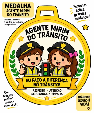 Kit Agente Mirim do Trânsito | Educação Infantil — amostra 2: Kit pedagógico para trabalhar segurança, respeito e atenção…
