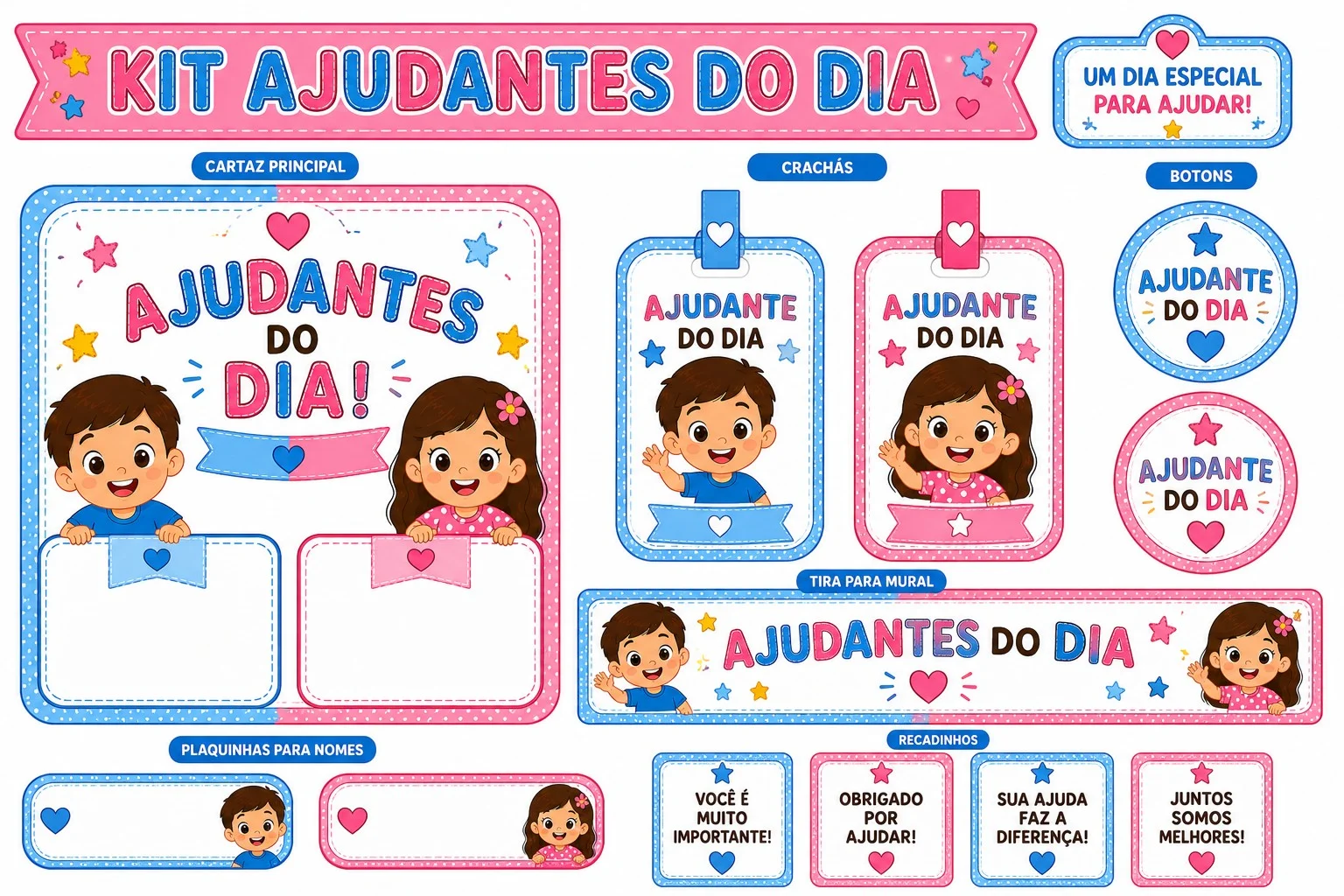 KIT AJUDANTES DO DIA 🩷💙 Um kit pedagógico lúdico 🌟 PDF PLR — amostra 3: 💙🩷 KIT AJUDANTES DO DIA 🩷💙 Um kit pedagógico…