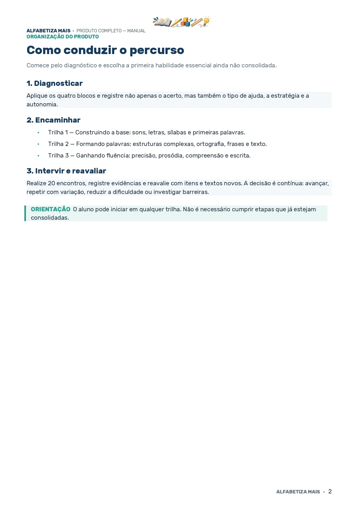 Kit Alfabetiza Mais: Sondagem e 3 Trilhas de Atividades (PDF) — amostra 2: Download imediato após o pagamento.