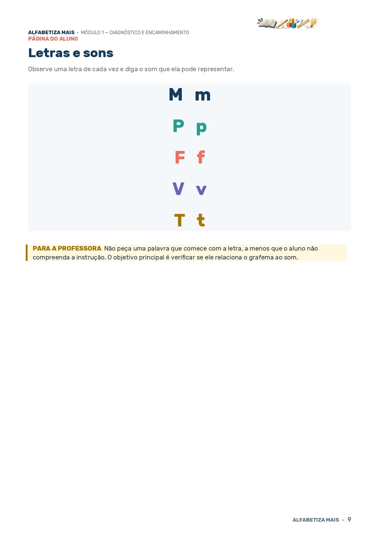 Kit Alfabetiza Mais: Sondagem e 3 Trilhas de Atividades (PDF) — amostra 4: Material para diagnosticar o nível de…