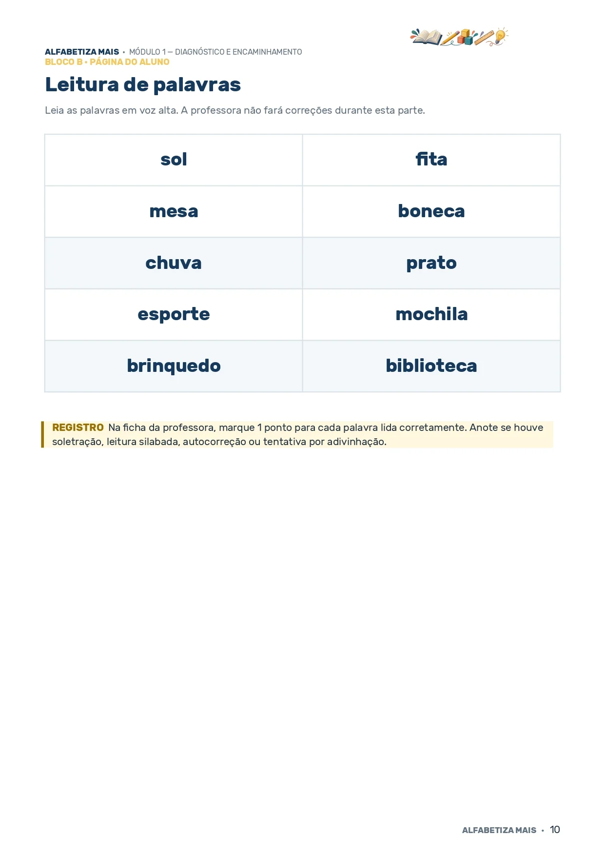 Kit Alfabetiza Mais: Sondagem e 3 Trilhas de Atividades (PDF) — amostra 5: Material para diagnosticar o nível de…