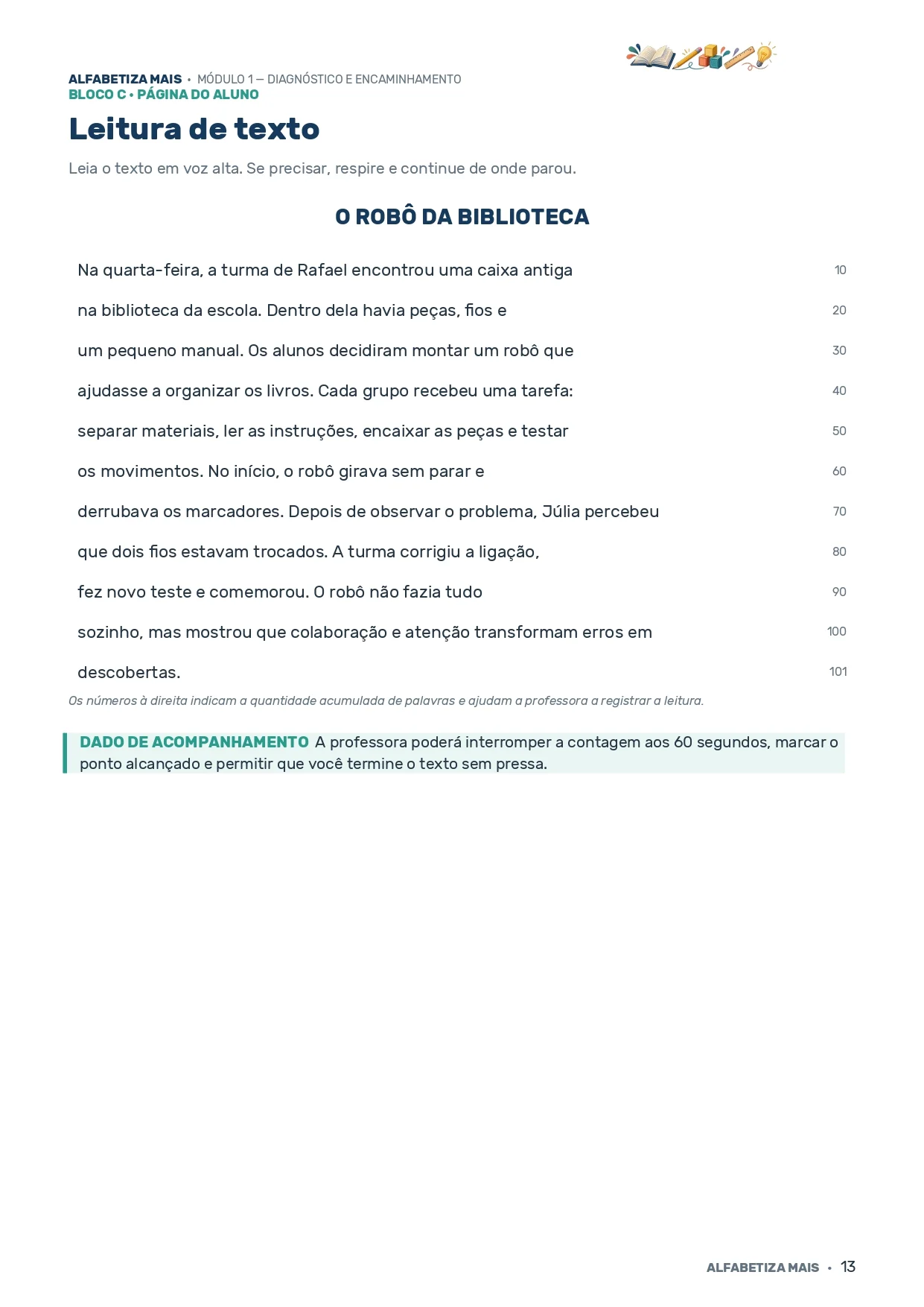 Kit Alfabetiza Mais: Sondagem e 3 Trilhas de Atividades (PDF) — amostra 7: Material para diagnosticar o nível de…